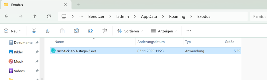 Stage 2 binary created in Exodus folder