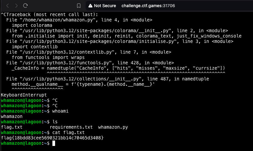 Whamazon_Shell